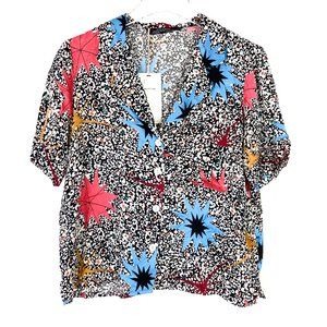 NWT Zara Woman The Galaxy Shirt V-Neck Buttondown